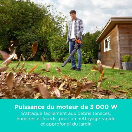 Aspirateur souffleur broyeur filaire BLACK+DECKER - BEBLV300-QS - 3000 W - Sac 72L - Systeme bi-tube