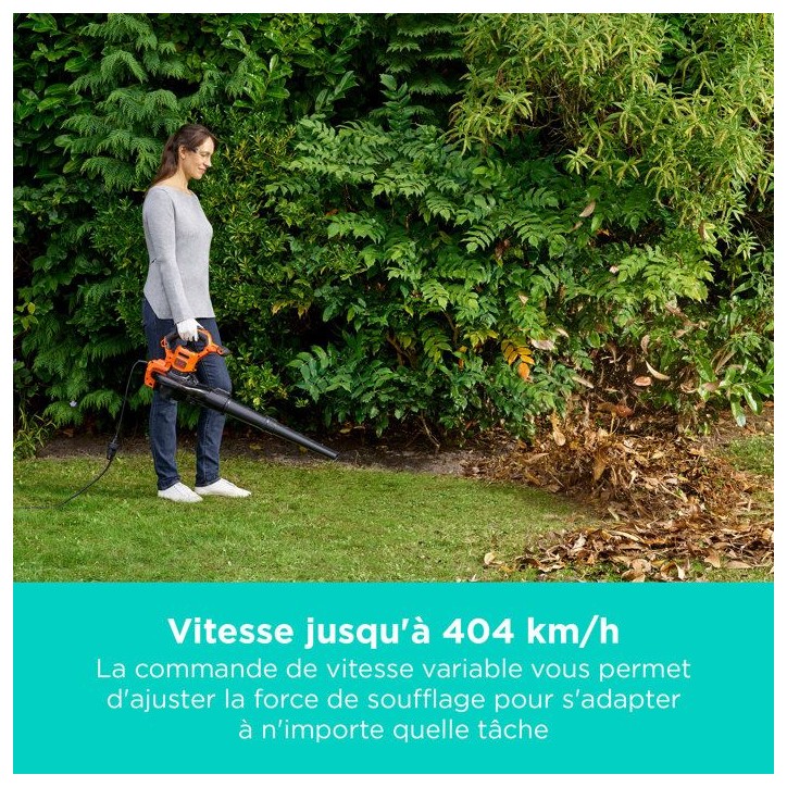 Aspirateur souffleur broyeur filaire BLACK+DECKER - BEBLV300-QS - 3000 W - Sac 72L - Systeme bi-tube Aspirateur souffleur broyeur filaire BLACK+DECKER - BEBLV300-QS - 3000 W - Sac 72L - Systeme bi-tube