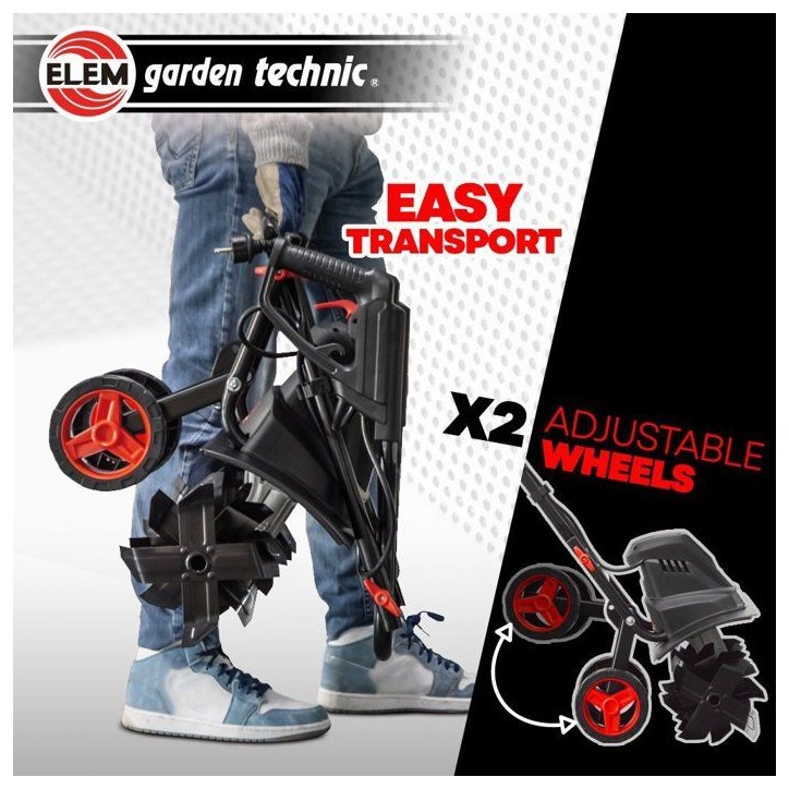 Motobineuse électrique - Elem Garden - 1500 W - 6 fraises - 45 cm - MTBE1506W45 Motobineuse électrique - Elem Garden - 1500 W - 6 fraises - 45 cm - MTBE1506W45