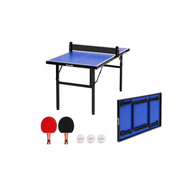 Set mini table de tennis de table DYNAMIC - Table pliable + filet exte