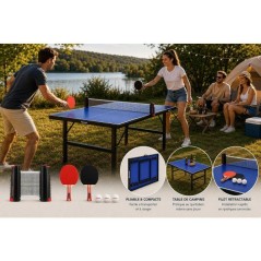 Set mini table de tennis de table DYNAMIC - Table pliable + filet exte