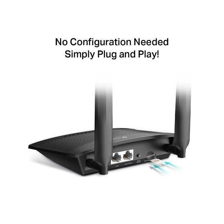 Routeur 4G LTE 150 Mbps Wifi N300 Mbps - TP-Link TL-MR100 - 2 ports Ethernet - Antennes amovibles Routeur 4G LTE 150 Mbps Wifi N300 Mbps - TP-Link TL-MR100 - 2 ports Ethernet - Antennes amovibles