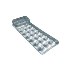 Matelas gonflable de piscine INTEX - 90620 - Appuie-tete intégré - Gris argent