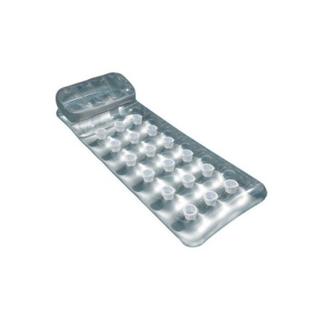 Matelas gonflable de piscine INTEX - 90620 - Appuie-tete intégré - Gris argent