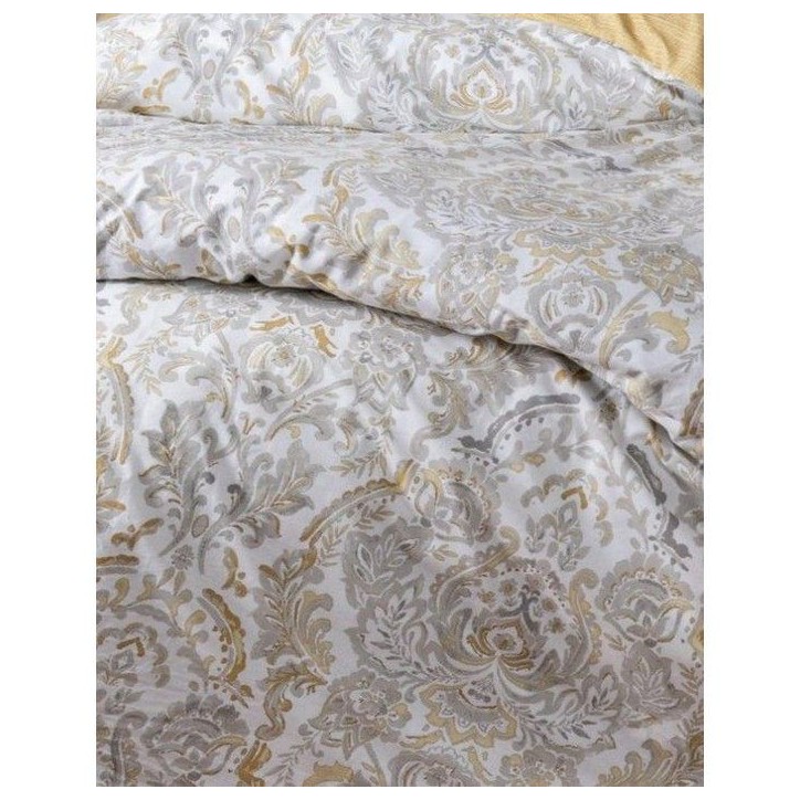 Parure de lit - 1 housse de couette 140 x 200 cm + 1 taie d'oreiller 60 x 60 cm - 100% coton renforcé - Moutarde