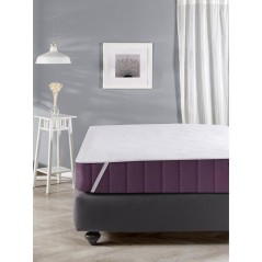 Protege-matelas - Mansion - Pour lit 2 personnes - 140 x 200 cm - 100 % Coton - Blanc