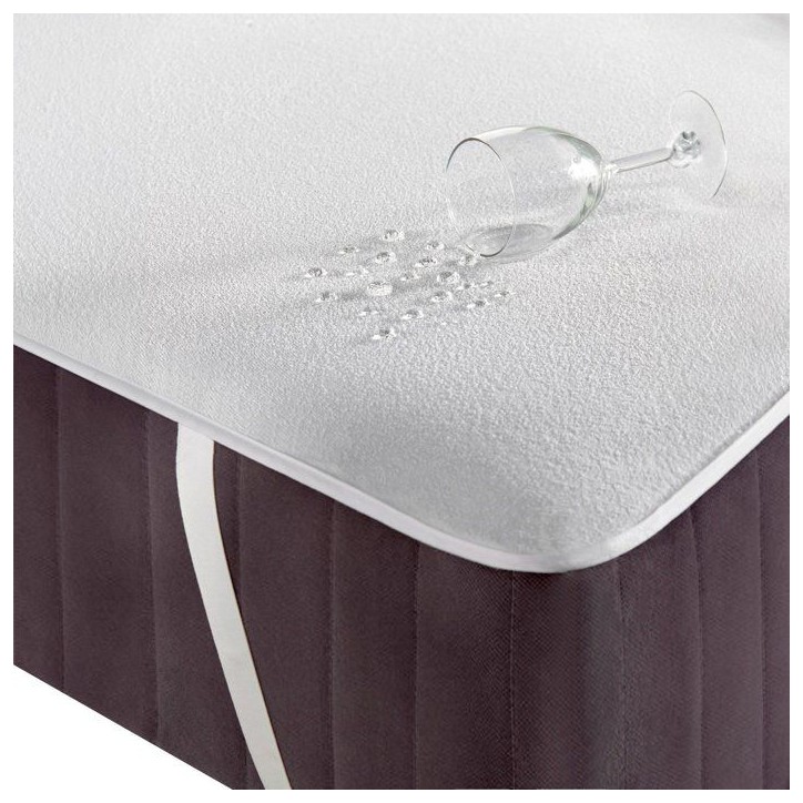 Protege-matelas - Mansion - Pour lit 2 personnes - 140 x 200 cm - 100 % Coton - Blanc