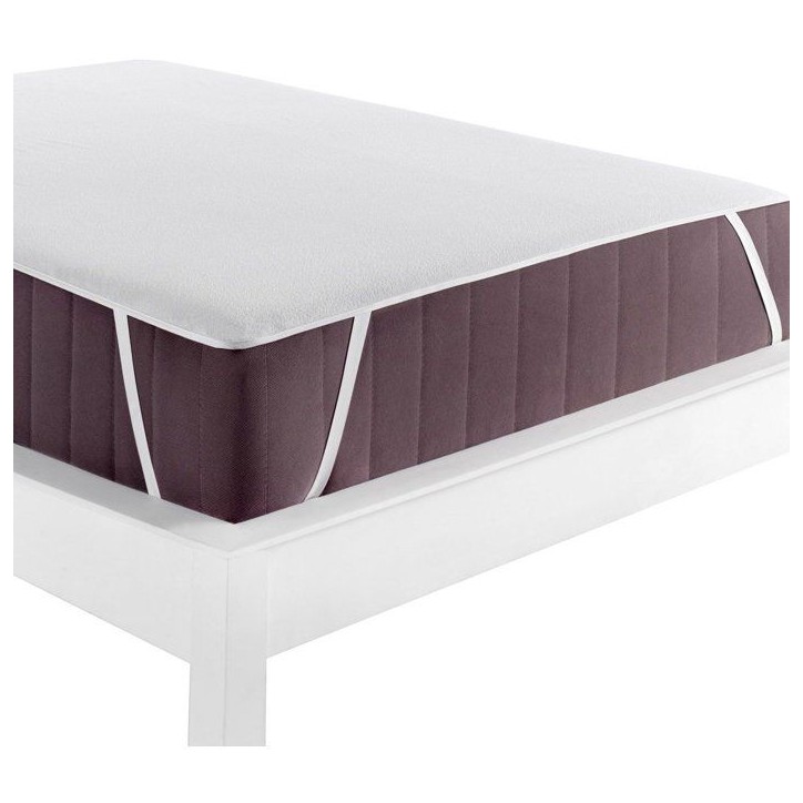 Protege-matelas - Mansion - Pour lit 2 personnes - 140 x 200 cm - 100 % Coton - Blanc
