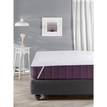 Protege-matelas - Mansion - Pour lit 2 personnes - 180 x 200 cm - 100 % Coton - Blanc