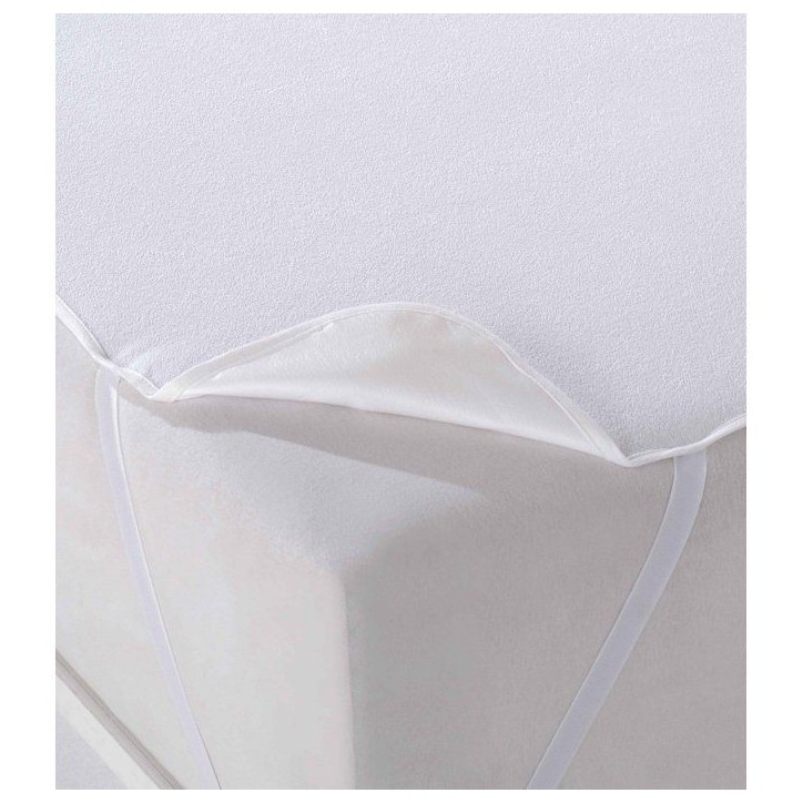 Protege-matelas - Mansion - Pour lit 2 personnes - 200 x 200 cm - 100 % Coton - Blanc