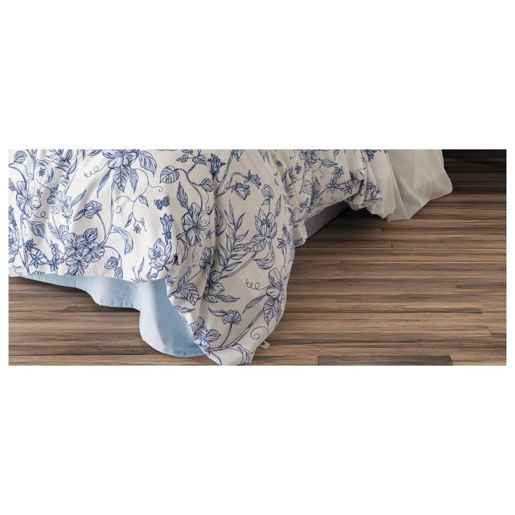Parure de lit - 1 housse de couette 140 x 200 cm + 1 taie d'oreiller 60 x 60 cm - 100% coton renforcé - Bleu Parure de lit - 1 housse de couette 140 x 200 cm + 1 taie d'oreiller 60 x 60 cm - 100% coton renforcé - Bleu