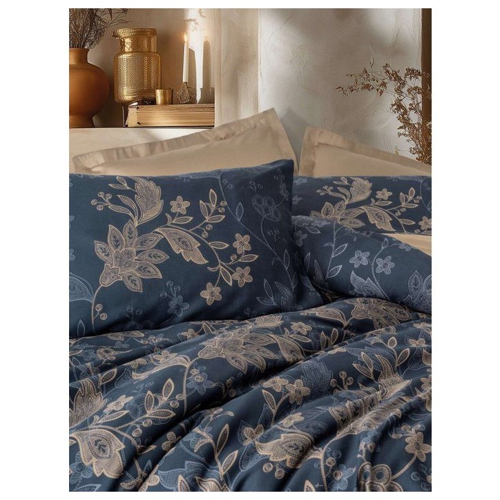 Parure de lit King Size - 1 housse de couette 240 x 220 cm + 2 taies d'oreiller 60 x 60 cm - Satin - Beige Parure de lit King Size - 1 housse de couette 240 x 220 cm + 2 taies d'oreiller 60 x 60 cm - Satin - Beige