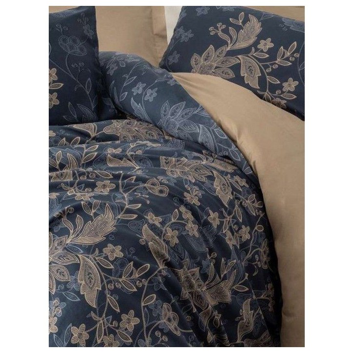 Parure de lit King Size - 1 housse de couette 240 x 220 cm + 2 taies d'oreiller 60 x 60 cm - Satin - Beige Parure de lit King Size - 1 housse de couette 240 x 220 cm + 2 taies d'oreiller 60 x 60 cm - Satin - Beige