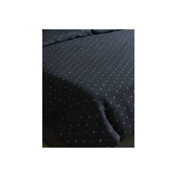 Parure de lit - 1 housse de couette 140 x 200 cm + 1 taie d'oreiller 60 x 60 cm - 100% coton renforcé - Noir / Gris