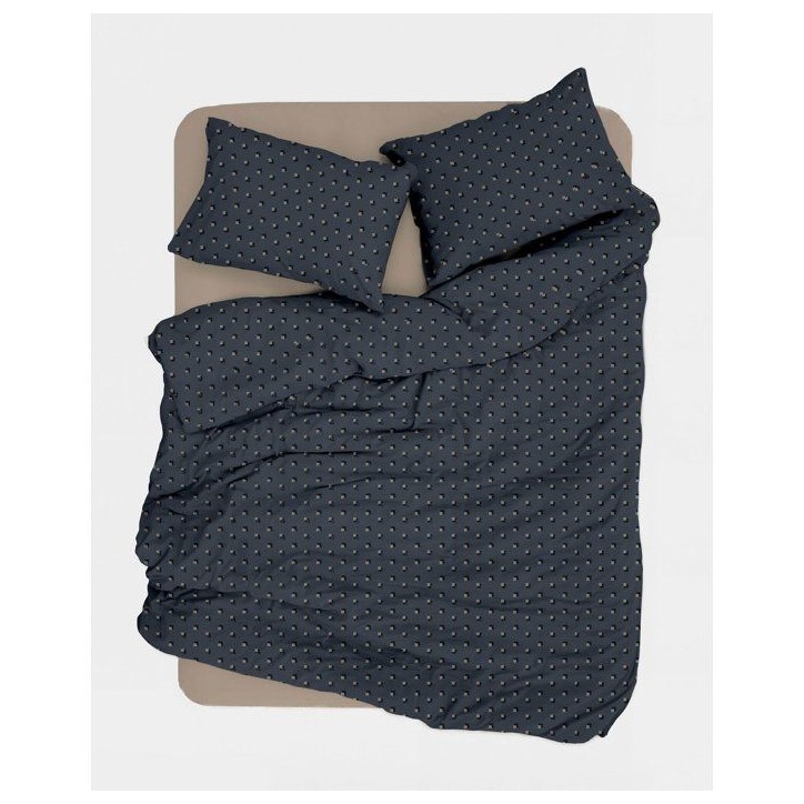 Parure de lit King Size - 1 housse de couette 240 x 220 cm + 2 taies d'oreiller 60 x 60 cm - 100% coton renforcé - Noir / Gris Parure de lit King Size - 1 housse de couette 240 x 220 cm + 2 taies d'oreiller 60 x 60 cm - 100% coton renforcé - Noir / Gris
