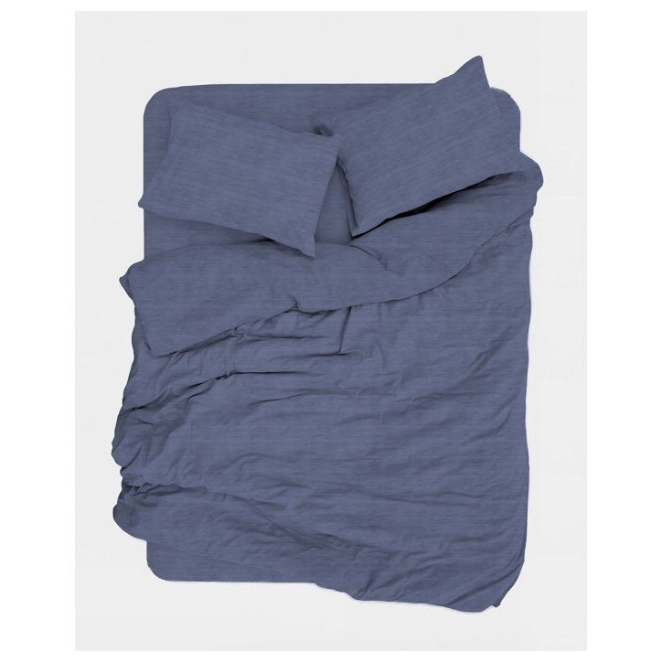 Parure de lit King Size - 1 housse de couette 240 x 220 cm + 2 taies d'oreiller 60 x 60 cm - 100% coton renforcé - Bleu Parure de lit King Size - 1 housse de couette 240 x 220 cm + 2 taies d'oreiller 60 x 60 cm - 100% coton renforcé - Bleu