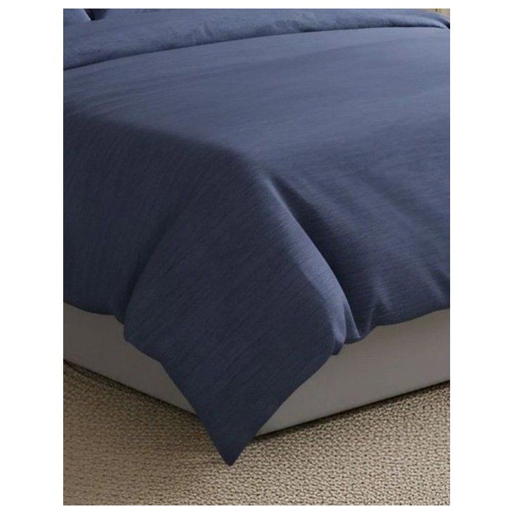 Parure de lit King Size - 1 housse de couette 240 x 220 cm + 2 taies d'oreiller 60 x 60 cm - 100% coton renforcé - Bleu Parure de lit King Size - 1 housse de couette 240 x 220 cm + 2 taies d'oreiller 60 x 60 cm - 100% coton renforcé - Bleu
