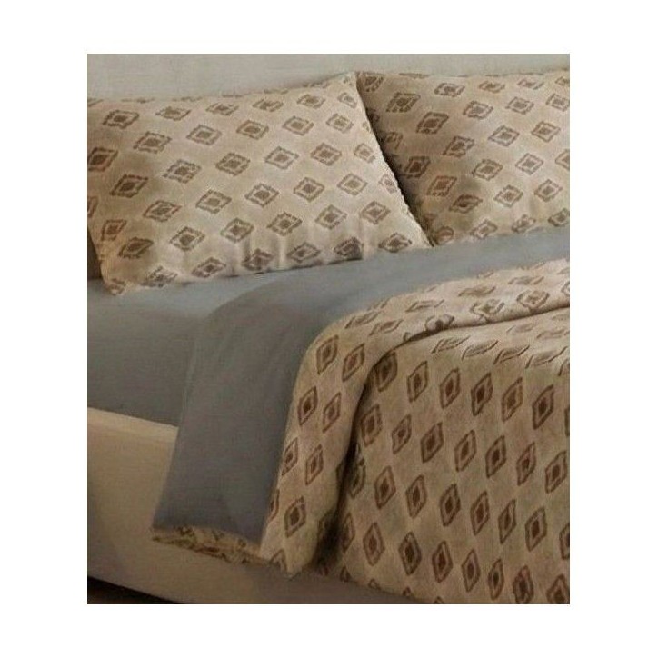 Parure de lit King Size - 1 housse de couette 240 x 220 cm + 2 taies d'oreiller 60 x 60 cm - 100% coton renforcé - Beige Parure de lit King Size - 1 housse de couette 240 x 220 cm + 2 taies d'oreiller 60 x 60 cm - 100% coton renforcé - Beige