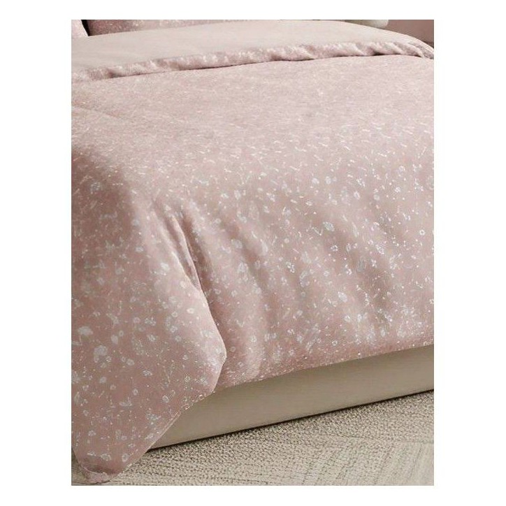 Parure de lit King Size - 1 housse de couette 240 x 220 cm + 2 taies d'oreiller 60 x 60 cm - 100% coton renforcé - Saumon / Bla Parure de lit King Size - 1 housse de couette 240 x 220 cm + 2 taies d'oreiller 60 x 60 cm - 100% coton renforcé - Saumon / Bla