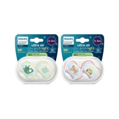 Lot de 4 sucettes ultra air - PHILIPS AVENT - SCF087/22 - Jour et nuit