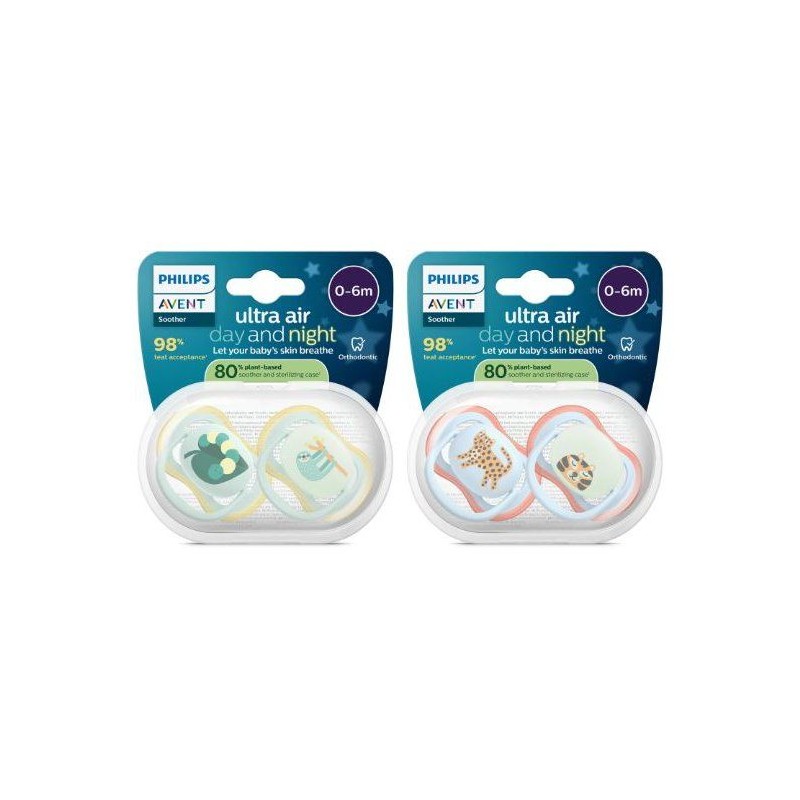Lot de 4 sucettes ultra air - PHILIPS AVENT - SCF087/22 - Jour et nuit