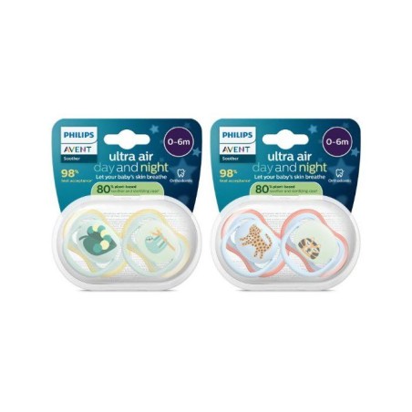 Lot de 4 sucettes ultra air - PHILIPS AVENT - SCF087/22 - Jour et nuit