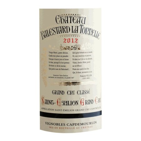 Château Balestard la Tonnelle 2012 Saint-Emilion Grand Cru - Vin rouge de Bordeaux