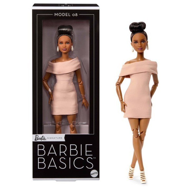 Poupée - BARBIE - Basics JJX27 - Robe asymétrique - Accessoires - Socle inclus