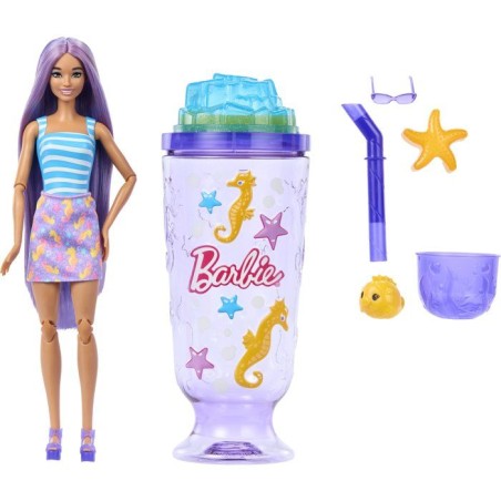Poupée surprise - BARBIE - Pop Reveal Océan Hippocampe JKF61 - 8 surprises - Slime - Accessoires