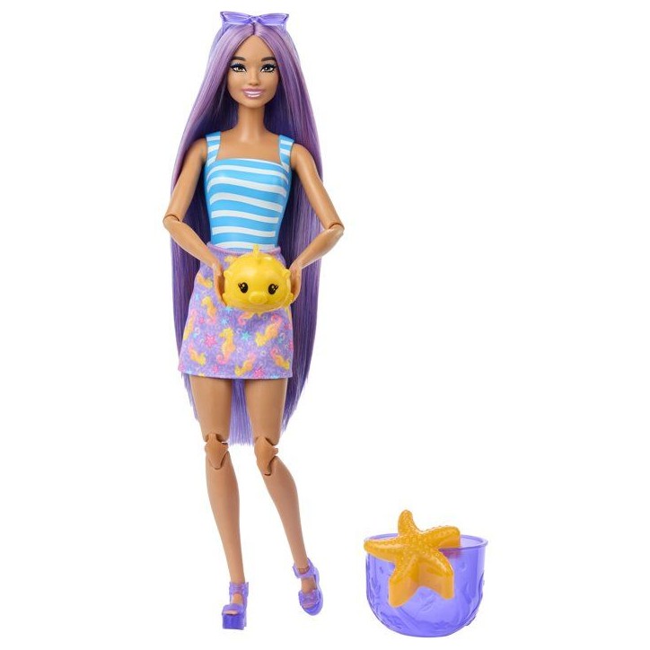Poupée surprise - BARBIE - Pop Reveal Océan Hippocampe JKF61 - 8 surprises - Slime - Accessoires