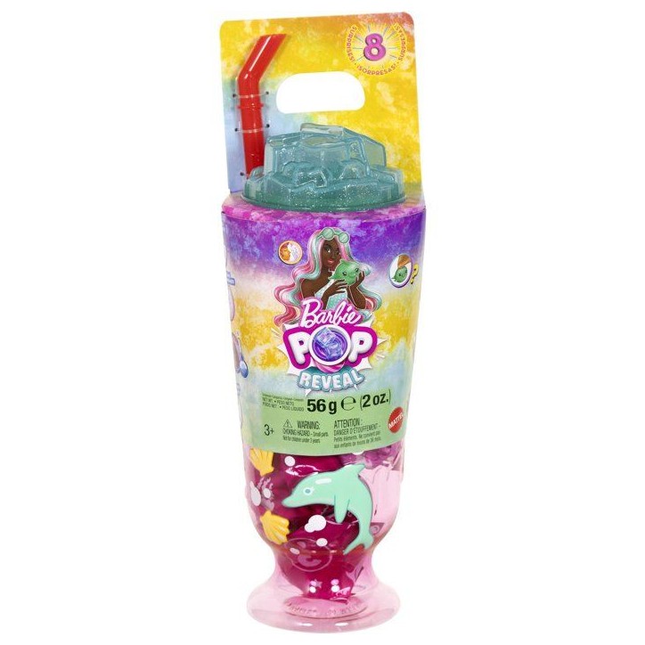 Poupée surprise - BARBIE - Pop Reveal Océan Dauphin JKF60 - 8 surprises - Slime - Parfumée