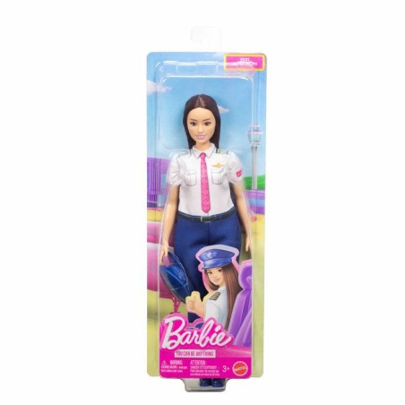 Poupée mannequin - Barbie - Métiers Pilote avec uniforme et casquett