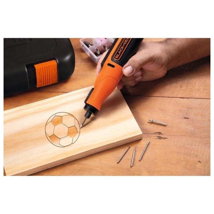 Outil de précision multifonction sans fil - BLACK+DECKER - BCRT8I-XJ - 7,2V - coupe, ponçage, polissage - avec 36 accessoires Outil de précision multifonction sans fil - BLACK+DECKER - BCRT8I-XJ - 7,2V - coupe, ponçage, polissage - avec 36 accessoires