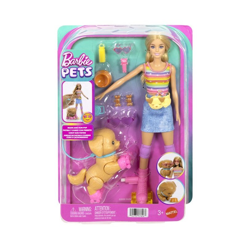 Poupée mannequin - Barbie - Et son Chiot sur Patins a Roulettes - 16