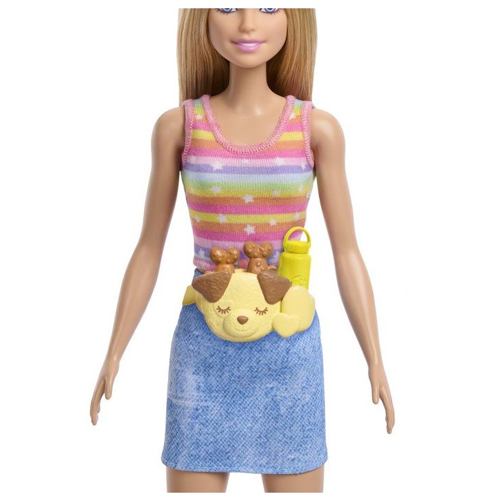 Poupée mannequin - Barbie - Et son Chiot sur Patins a Roulettes - 16 accessoires inclus - Des 3 ans