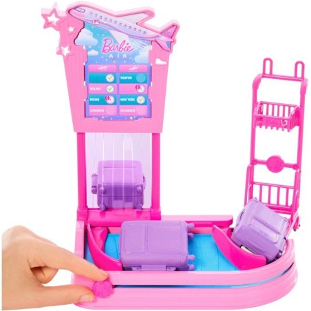 Playset - BARBIE - Arrivée bagage JMJ49 - Poupée incluse - Tapis roulant - Accessoires