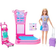 Playset - BARBIE - Arrivée bagage JMJ49 - Poupée incluse - Tapis rou
