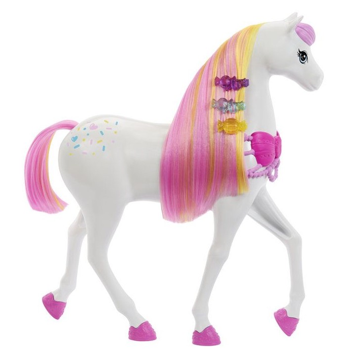 Accessoire pour poupée - Barbie - Traîneau et Cheval Casse-Noisette - Attelage 2 places - Des 3 ans