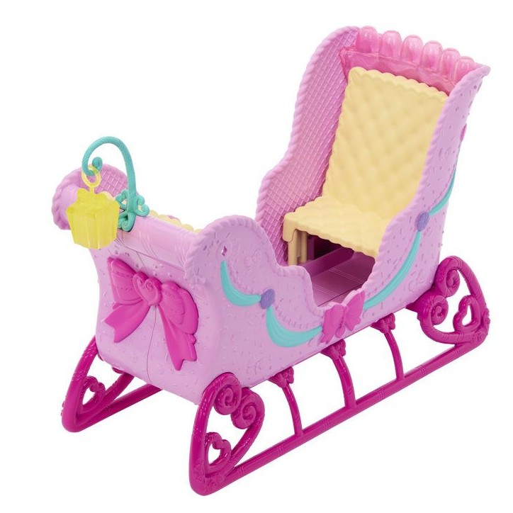 Accessoire pour poupée - Barbie - Traîneau et Cheval Casse-Noisette - Attelage 2 places - Des 3 ans