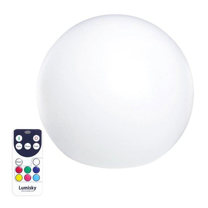 Boule lumineuse flottante - LUMISKY - BOBBY C40 - LED multicolore dimmable - Télécommande - Recharge induction - Ø40 cm