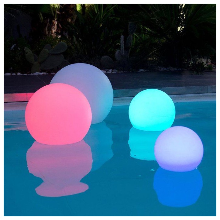 Boule lumineuse flottante - LUMISKY - BOBBY C40 - LED multicolore dimmable - Télécommande - Recharge induction - Ø40 cm