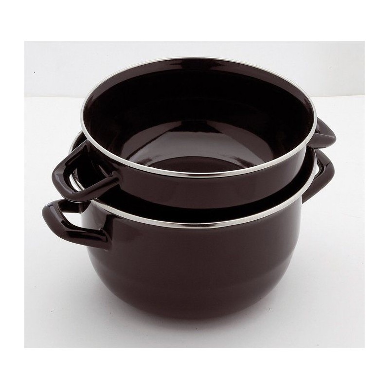 Marmite - BAUMALU - Moules 24 - Émail - Noir - Spéciale cuisson moul