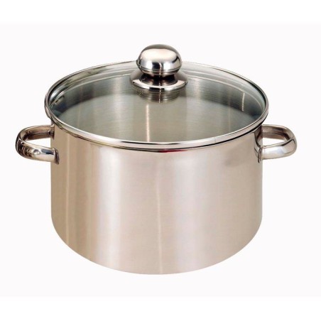 Faitout - BAUMALU - 24 cm - Inox - Couvercle verre - Polyvalent