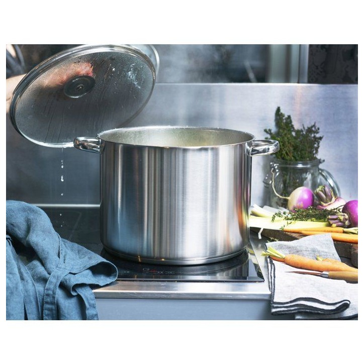 Faitout - BAUMALU - 24 cm - Inox - Couvercle verre - Polyvalent