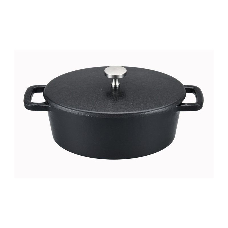 Cocotte - BAUMALU - Ovale Mini - Fonte - 12,5x9,5 cm - Couvercle