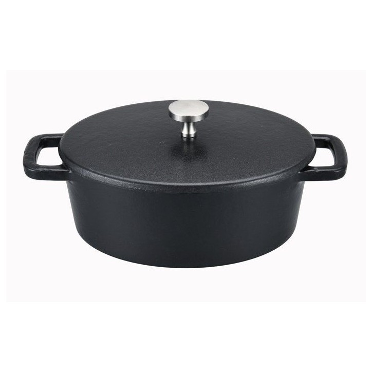 Cocotte - BAUMALU - Ovale Mini - Fonte - 12,5x9,5 cm - Couvercle