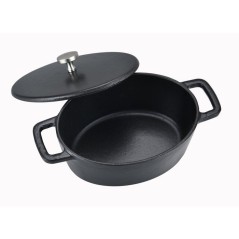 Cocotte - BAUMALU - Ovale Mini - Fonte - 12,5x9,5 cm - Couvercle
