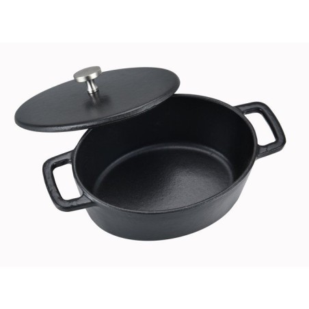 Cocotte - BAUMALU - Ovale Mini - Fonte - 12,5x9,5 cm - Couvercle