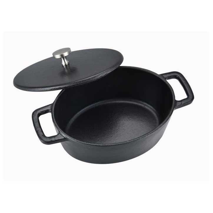 Cocotte - BAUMALU - Ovale Mini - Fonte - 12,5x9,5 cm - Couvercle