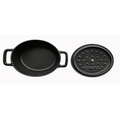 Cocotte - BAUMALU - Ovale Mini - Fonte - 12,5x9,5 cm - Couvercle